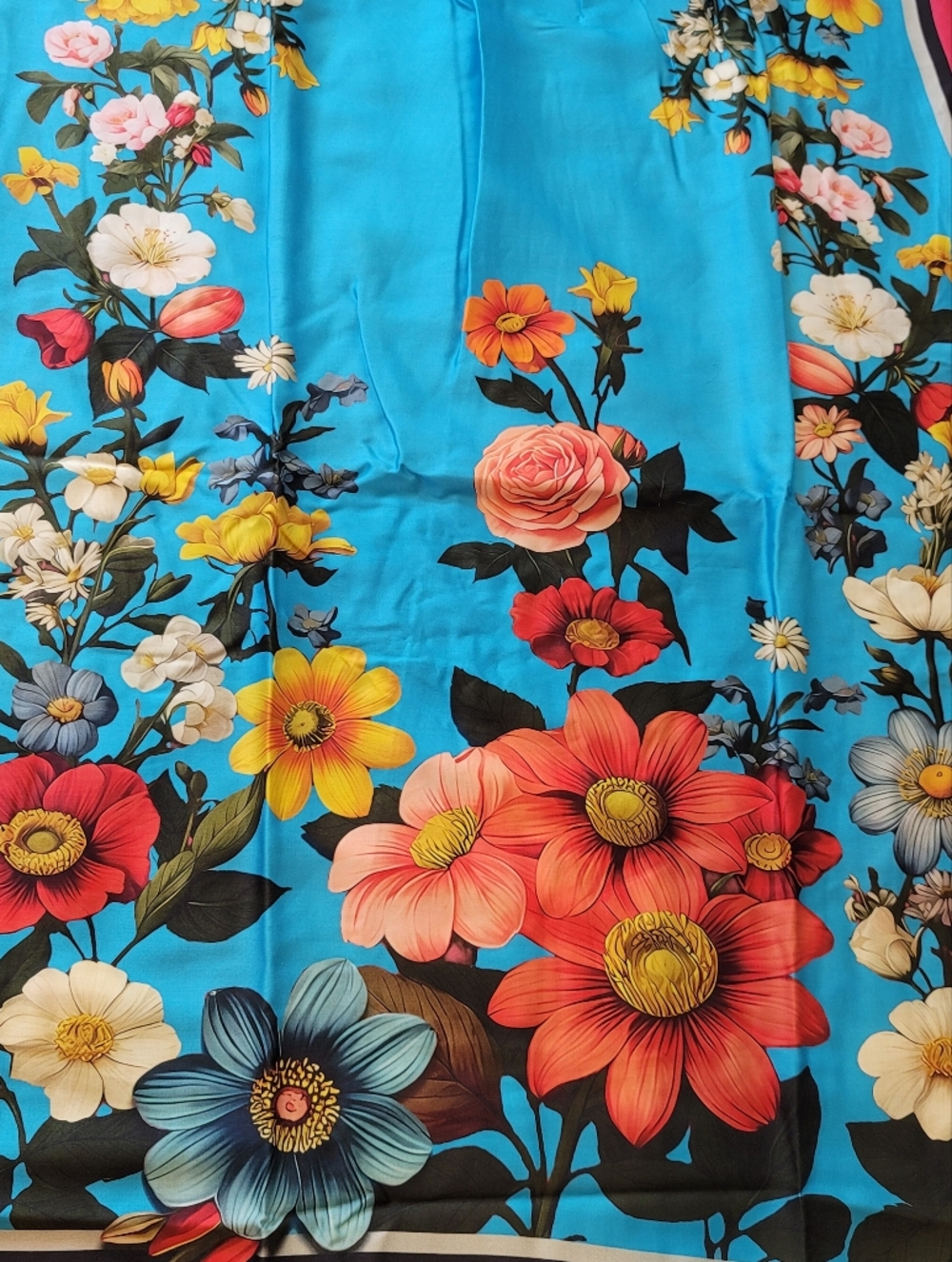 NWT ARATTA Floral Garden Maxi Dress Viscose Blue Floral Boho Size XL - Picture 14 of 16